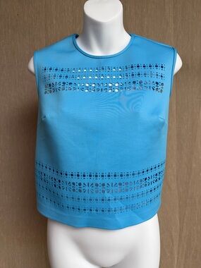 Clover Canyon Sky Blue Laser-Cut Sleeveless Tank